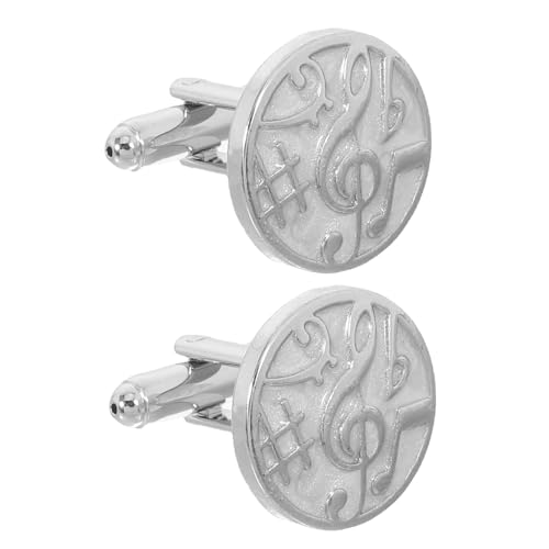 WRITWAA Manschettenknöpfe Mit Musikthema Schmuckmanschettenknöpfe Französische Hemdmanschettenknöpfe Dekorativer Musikschmuck Runde Manschettenknöpfe Für Musik Einzigartige von WRITWAA