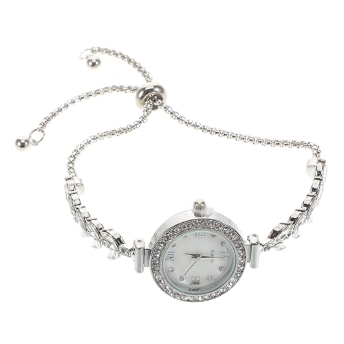 WRITWAA Uhrenarmband Für Damen Quarz-Armbanduhr-Set Strass-kristall-Armband Silber von WRITWAA