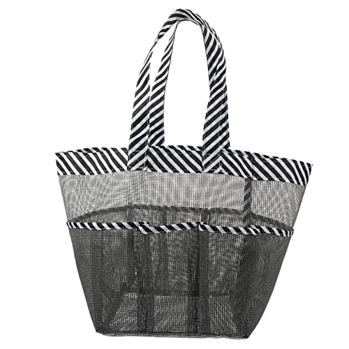 WRITWAA Mesh Duschtasche Tragbar Hängend Duschorganizer für Damen und Herren Leicht und Langlebig für Reisen Fitnessstudio und Wohnheime Netzmaterial Schwarz von WRITWAA