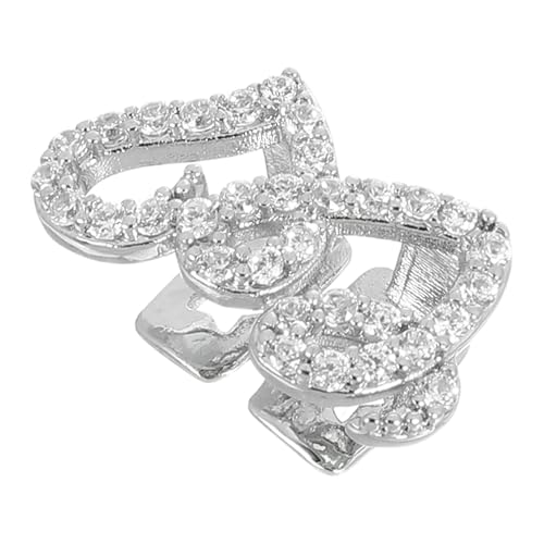 WRITWAA Metal Teeth Grill mit Doppelseitigem Herz Design Robuster Kupferbau Funkelnde Strasssteine Bequemer Sitz Stilvolle Hip Hop Mundschmuck für Frauen und Rapper und Partyzubehör von WRITWAA