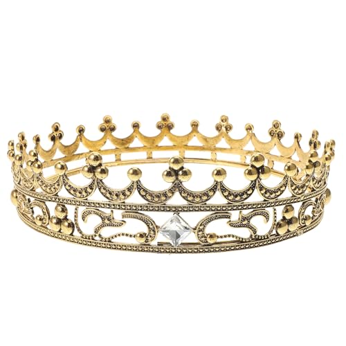 WRITWAA Metallische Haarschmuck mit Strass für Geburtstagsfeiern Hochzeiten Abschlussbälle Verstellbare Tiara für Männer und Frauen Elegantes Kostümzubehör von WRITWAA