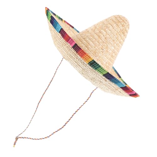 WRITWAA Mexikanisches Kostüm für Jungen und Mädchen Party Karneval 43 cm Breite Krempe Beige Kordelzug Party-zubehör mit Western-Thema von WRITWAA