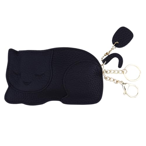 WRITWAA Mini Münzbörse Schwarz Ultradünner Leichter Coin Purse Geldbeutel für Damen Kompakte Kleine Aufbewahrungstasche Kreative Form Robustes Material für Kleingeld und Münzen von WRITWAA