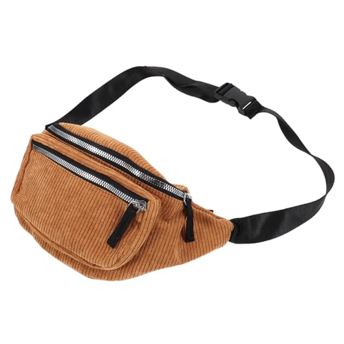 WRITWAA Braune Damen-hüfttasche Aus Cord Modische Brusttasche Kleine Outdoor-umhängetasche Mit Viel Stauraum Für Telefon Geldbörse Schlüssel Und Ausweis von WRITWAA