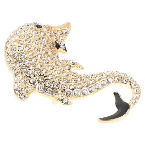 WRITWAA Mode Niedliche Delphinbrosche Mit Funkelnden Strass -legierungsnadel Für Mäntel Und Anzüge Entzückender Tierschmuck Stilvolle Ozeantier Brosche von WRITWAA
