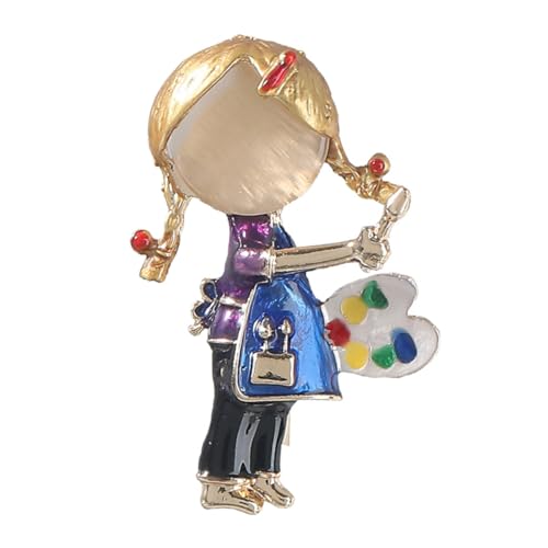 WRITWAA Kleines Mädchen Brosche Pin Aus Cartoon Mädchen Geformt Revers Pin Abzeichen Kleidung Dekoration Für von WRITWAA