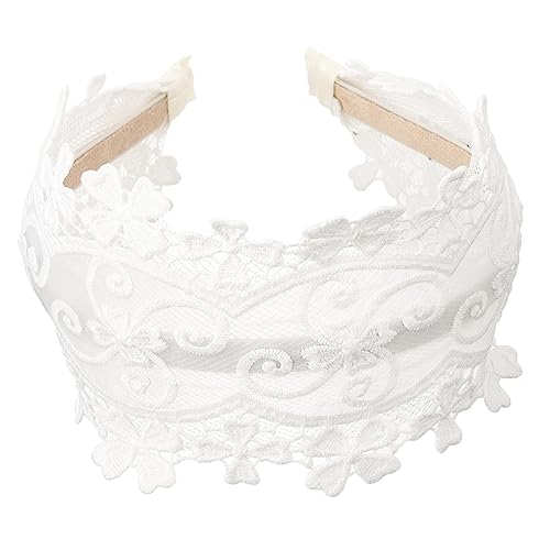WRITWAA Modestirnband breites haarband party haarreif Haarband mit Blumenmuster party kopfschmuck Vintage Kopfbedeckung süße Haarreifen frauen kopfschmuck Spitzen-Stirnband für Damen Stoff von WRITWAA
