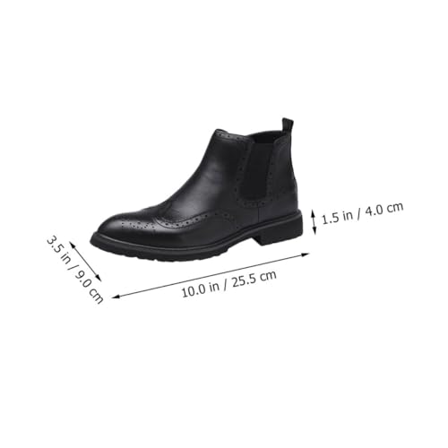 WRITWAA Modische Herren Boots High Top Brogue Ankle Stiefel Atmungsaktiv Klassisch Elegantes Design Für Arbeit Freizeit Party Schwarz von WRITWAA