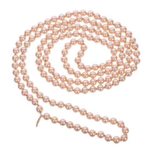 WRITWAA Modische Knotenverzierte Faux-perlen-halskette Damen Lang Schimmernde Schmuckaccessoires für Büro Hochzeit Alltag Mehrschichtige Lange Strickpullover-kette in Champagner von WRITWAA