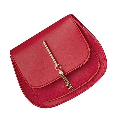 WRITWAA Pu- Umhängetasche Für Damen Modische Aufbewahrungstasche Mit Quasten Robuste Eisenmaterialien Für Geldbörse Schlüssel Karten Und Tragbar Für Partys Shopping Und Alltag von WRITWAA