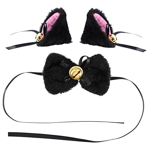 WRITWAA Modisches Haarnadel-set mit Fliege und Katzenohren für Damen Haarschmuck Glocke Cosplay-accessoire für Partys von WRITWAA