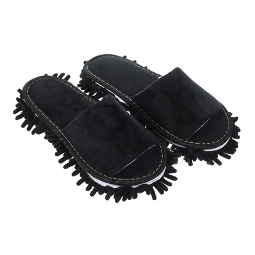 WRITWAA Mop Slippers Wischmopp Hausschuhe mit Zehenöffnung Wiederverwendbare Bodenreinigungsschuhe für Damen und Herren Rutschfest Mikrofaserbeschichtete Reinigungspantoffeln Komfortabel von WRITWAA