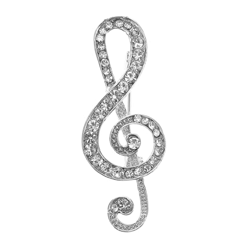 WRITWAA Musiknoten Brosche mit Strassbesatz Anstecknadel aus Langlebiger Legierung für Damen und Herren Elegantes Accessoire für Anzüge Hemden und Kleidung von WRITWAA