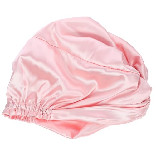 WRITWAA Nachahmungsschuheschütze nachahmt Motorhaube zum Schlafen Mützen Frauen lockig gefüttert schlafende Haarhaube Damen Kappe Kopftuch aus Seide Haarschal zum Schlafen Die Seide Rosa von WRITWAA