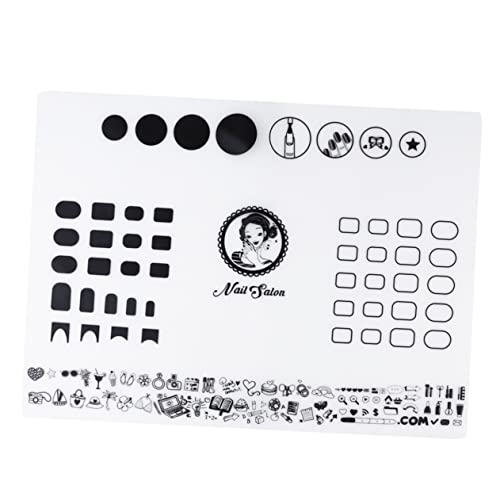 WRITWAA Nagel Silikonmatte Für Nail Art Stamping Maniküre Matte Zum Färben Mit Nagellack Übungspad Mit Anleitung Für Aufkleber Und Drucktischabdeckung Muster a von WRITWAA