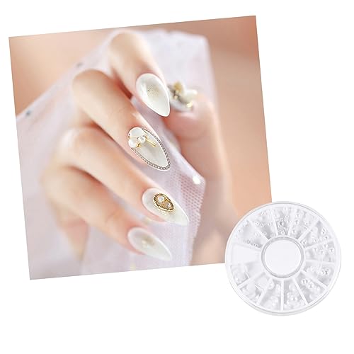WRITWAA Nagelkunst Zubehör Satz 12-Raster Perlen Nagelaufkleber Halbkreis Form für Selbstgemacht Maniküre Geeignet für Frauen aus Langlebigem Material mit Natürlicher Dekoration Patch von WRITWAA
