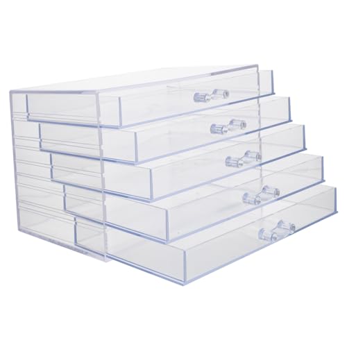 WRITWAA Nagelwerkzeuge Aufbewahrungsbox Organizer Box mit Schublade für Maniküre Zubehör Hilft bei Ordnung von Nagelpinseln Clipper und Kleinen Gegenständen von WRITWAA