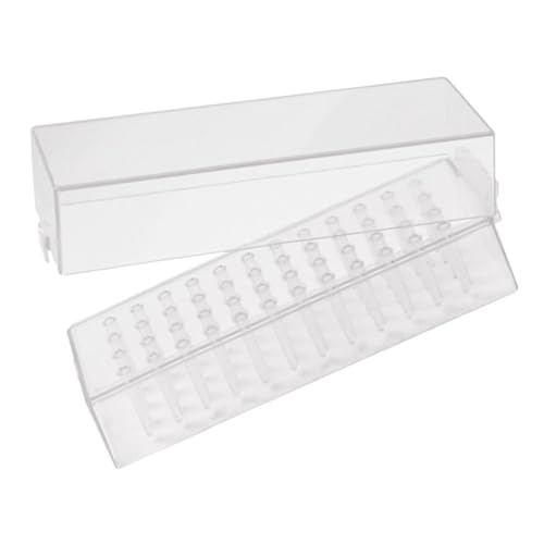 WRITWAA Nail Drill Bits Aufbewahrungsbox aus Robustem Maniküre Schleifkopf Organizer für Praktische Lagerung von Nagelbohrern Transparent und Langlebig von WRITWAA