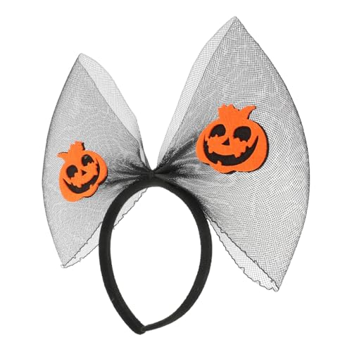 WRITWAA Netz-stirnband Mit Schleife Für Halloween-partys Kürbis-haarband Aus Hochwertigem Stoffmaterial Haarband Für Erwachsene Leicht Und Atmungsaktiv Party-cosplay-kopfbedeckung von WRITWAA