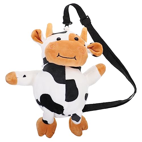 WRITWAA Niedliche Kuh UmhäNgetasche Aus PlüSch FüR MäDchen – Praktische Schultertasche FüR Einkaufen, Reisen Und Freizeit, Ideal FüR Geschenke von WRITWAA
