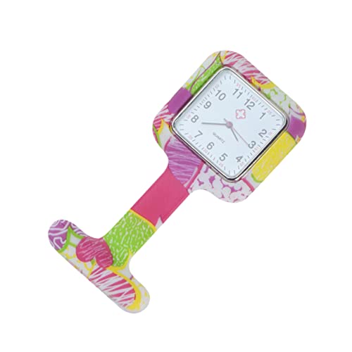 WRITWAA Taschenuhr Für Krankenschwester Medizinische Quadratische Hängeuhr Aus Silikon Tragbare Uhr Mit Druck Für Damen von WRITWAA