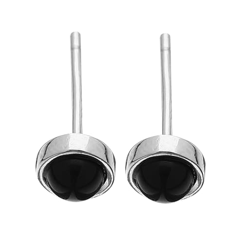WRITWAA Ohrstecker mit Schwarzem Achat Runde Damen Ohrringe Leicht und Elegant Modischer Schmuck für Alltag Party und Zeremonien von WRITWAA