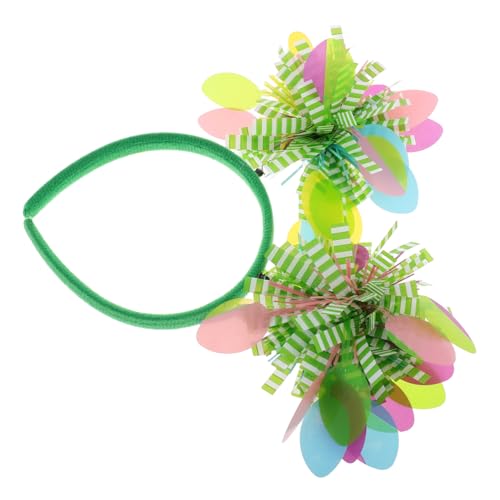 WRITWAA Ostereistemperathaarband Cartoon-Stirnband dekorative Wandgarderobe Osterparty Kopfbedeckung Spaßige Ostern Dekoration Zubehör für die Osterparty Osterei -Headand Farbbalken von WRITWAA
