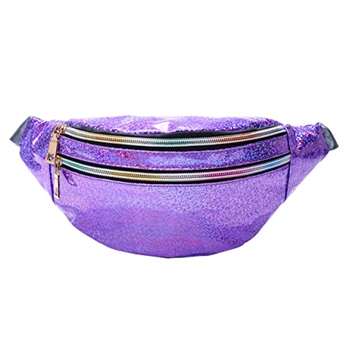 WRITWAA Bauchtaschen Für Damen Crossbody Reflektierende Pailletten-hüfttasche Für Kosmetiktaschen Aus Pu-Leder Für Den Außenbereich von WRITWAA