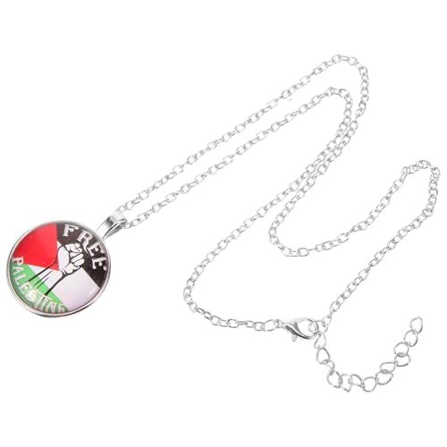 WRITWAA Palästina Halskette Metallanhänger Friedenssymbol Leichte Komfortable Halskette für Damen und Herren Alltagsschmuck Modisches Geschenk für Familie und Freunde von WRITWAA