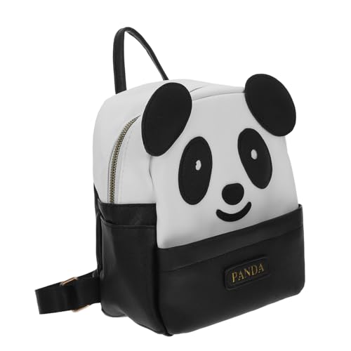 WRITWAA Panda-Muster Rucksack Für Jungen Und Mädchen Reiserucksack Schulrucksack Schultertasche Schwarz Kleine Aus Hochwertigem Material Mit Verstellbaren Schultergurten von WRITWAA