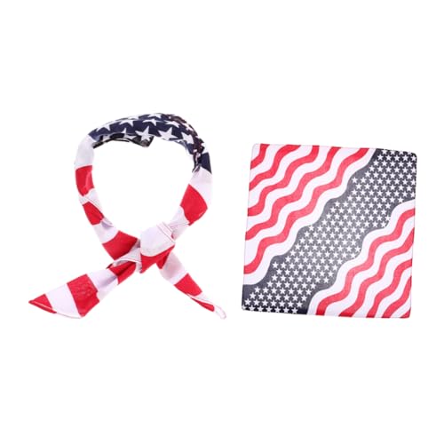 WRITWAA Patriotische Halstücher Mit Usa-flagge 2 Stück Damenschals Modische Halstücher Für Veranstaltungen Zum 4 Juli von WRITWAA