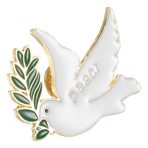 WRITWAA Peace Dove Brosche Vintage Anstecknadel für Damen Stilvolle Kommunion Taufe Schmuck Langlebige Handwerkskunst Vielseitig Kombinierbar als Schal und Kleidungsaccessoire von WRITWAA