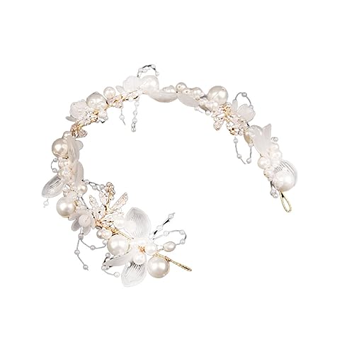 WRITWAA Pearl Bun Crown Hochzeitshaar Braut Tiara Feen-Tiara Brautkrone Hochzeit Tiara Tiara-Krone für Frauen von WRITWAA