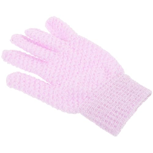 WRITWAA Peeling-Handschuhe Körper schrubben Reinigungsmittel Peelinghandschuh badzubehör Badehandschuh handschuhe putzen fäustel Badhandschuhe Badeschaumhandschuhe Handtuch Lavender von WRITWAA