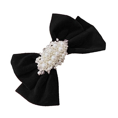 WRITWAA Perlen Haarschmuck Mit Schleife Haarspange Mit Bogen Clip Haaraccessoire Für Frauen Party Hochzeit Mode Elegant von WRITWAA