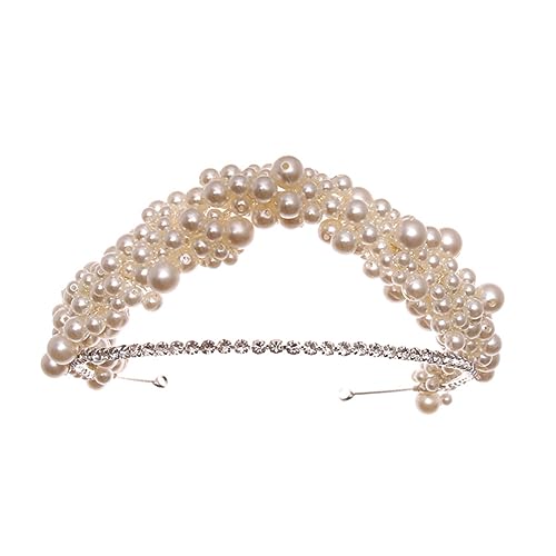 WRITWAA Perlenstirnbänder Für Frauen Haarband Perlen Frauen Haar Band Perlenstirnbänder Für Damenhaar Braut Haarband Perlen Strass Kopfschmuck Hochzeit Stirnband Mädchen Haar von WRITWAA