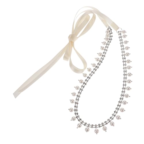 WRITWAA Perlen Waist Chain Verstellbarem Strassimitat für Frauen Bauchdekoration für Hochzeiten und Besondere Anlässe Silber von WRITWAA