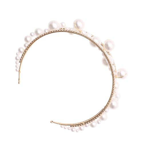 WRITWAA Perlenstirnband Für Frauen Perlenhaarband Handgemacht Mit Strasssteinen Perlenkopfschmuck Für Hochzeit Geburtstag Party Alltag von WRITWAA
