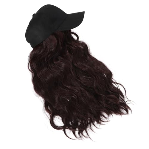 WRITWAA Beanie-perückenmütze Mit Lockigem Kunsthaar Für Damen Stylische Haarmütze Mit Baseballkappe Sonnenschutz Hut Für Partys Und Outdoor-aktivitäten Robuste Polyester-konstruktion von WRITWAA