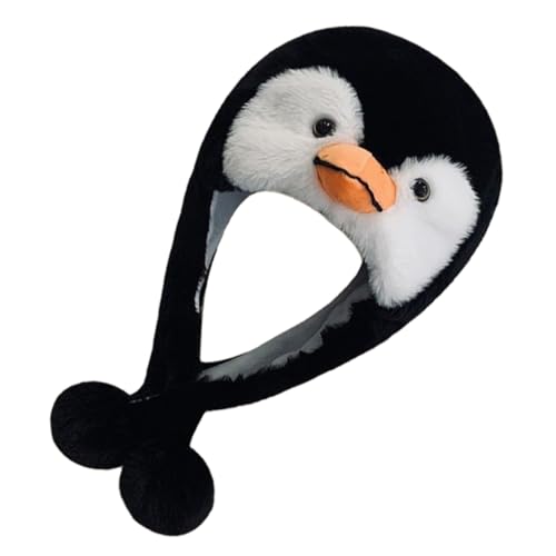 WRITWAA Pinguin-Gehörschutzmütze Performance-Hut-Requisite Pinguin-Requisite Partyhut-Requisite Pinguin-Hut tierkostüme für erwachsene Pinguinhut für Erwachsene Pinguin Zeug Plüsch von WRITWAA
