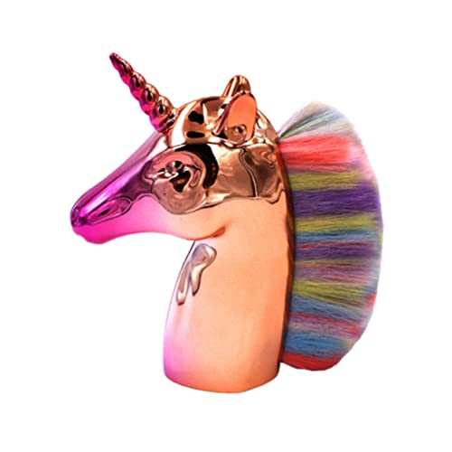 WRITWAA Kosmetikpinsel in Einhorn-form Puder-rougepinsel Make-up-pinsel Für Frauen Mädchen Und Damen Mit Goldenem Griff Bunten Borsten Beutelverpackung von WRITWAA