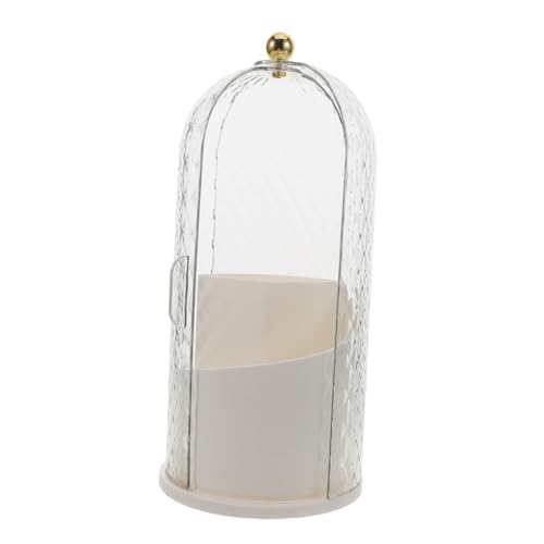 WRITWAA Pinselhalter Mit Drehbarem Deckel Transparente Aufbewahrungsbox Für Make-up-pinsel Lippenstifte Und Kosmetika Organizer Für Schminktisch Und Schreibtisch Drehbares Gestell Für von WRITWAA