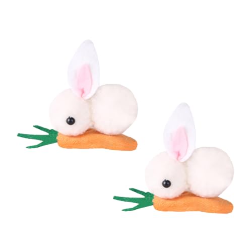 WRITWAA 2 Stück Karotte Bunny Haarnadeln Kinder Haarschmuck Aus Plüsch Süße Snap Haarclips Für Mädchen Cartoon Haarnadeln Für Kinder Langlebig Und Dekorativ von WRITWAA