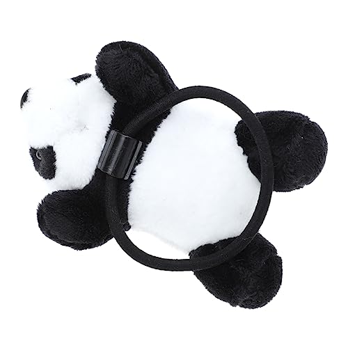 WRITWAA Panda Haargummi für Kinder Elastisches Haarband Plüschiges Haarseil Süßes Haardekor für Mädchen Praktische Haargummis für Geburtstagsfeiern und Alltag von WRITWAA
