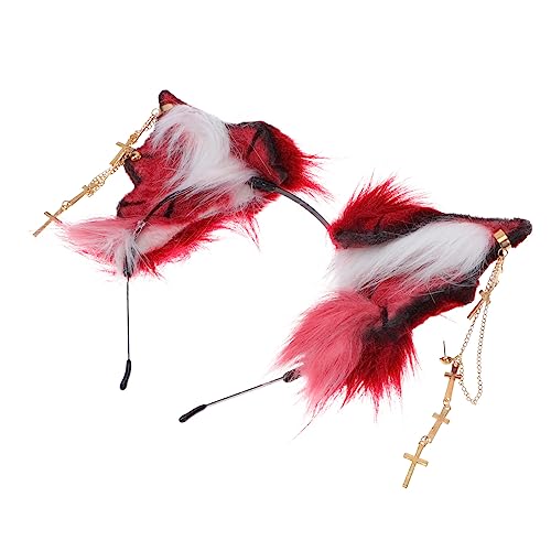 WRITWAA Plüsch Teufel Fledermaus Haarreif Halloween Kopfschmuck Handgefertigt mit Ohrkette Partydekoration für Damen und Festliches Accessoire von WRITWAA