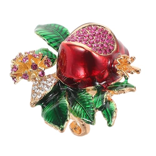 WRITWAA Pomegranate Brosche mit Strahlendem Emaille Finish Langlebig Verarbeitet Modisches Schmuckaccessoire für Damen Vielseitig Kombinierbar zu Anzügen und Kleidern von WRITWAA