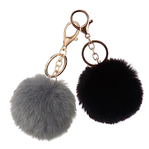 WRITWAA 2stücke Pompom Schlüsselanhänger Plüsch Ball Anhänger Kreativer Taschenanhänger Bommel Schlüsselring Bastel Anhänger Leicht Und Langlebig von WRITWAA