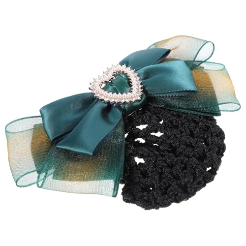 WRITWAA Professionelle Haarspange Haarnetz Dutt Hochzeit Flache Schleife Haarspangen Für Frauen Kopfschmuck Schleifen Hübsches Zubehör Haarnetz Ausgefallene Brautjungfernfarbe von WRITWAA