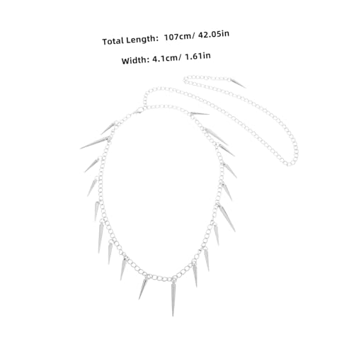 WRITWAA Punk Hüftkette mit Nieten und Spitzen Design Robuste Gliederkette aus Zinklegierung Verstellbare Damen Gürtelkette für Jeans und Hosen Hip Hop Streetwear Accessoire von WRITWAA