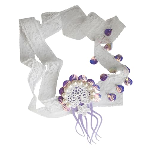 WRITWAA Quallenhaargürtel Brautstirnband Hochzeit Haar Tiara Brautkopfschmuck für die Hochzeit frauen stirnbänder Braut- simuliertes Perlenstirnband Haarschmuck für die Hochzeit Stoff von WRITWAA